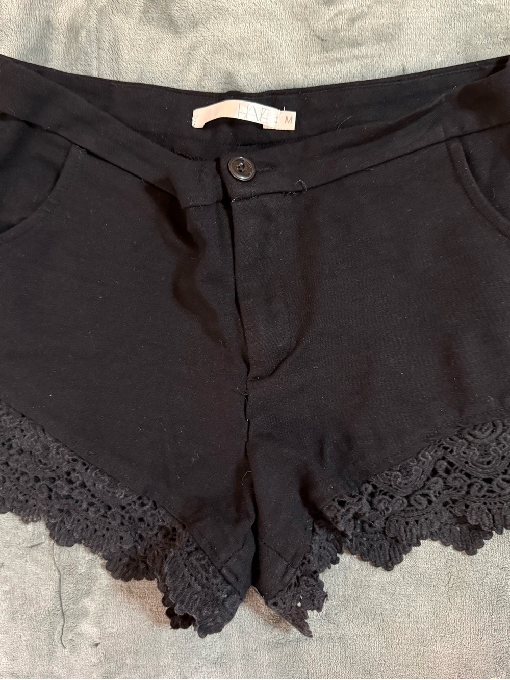 HAVE Black Crochet Trim Women's Shorts